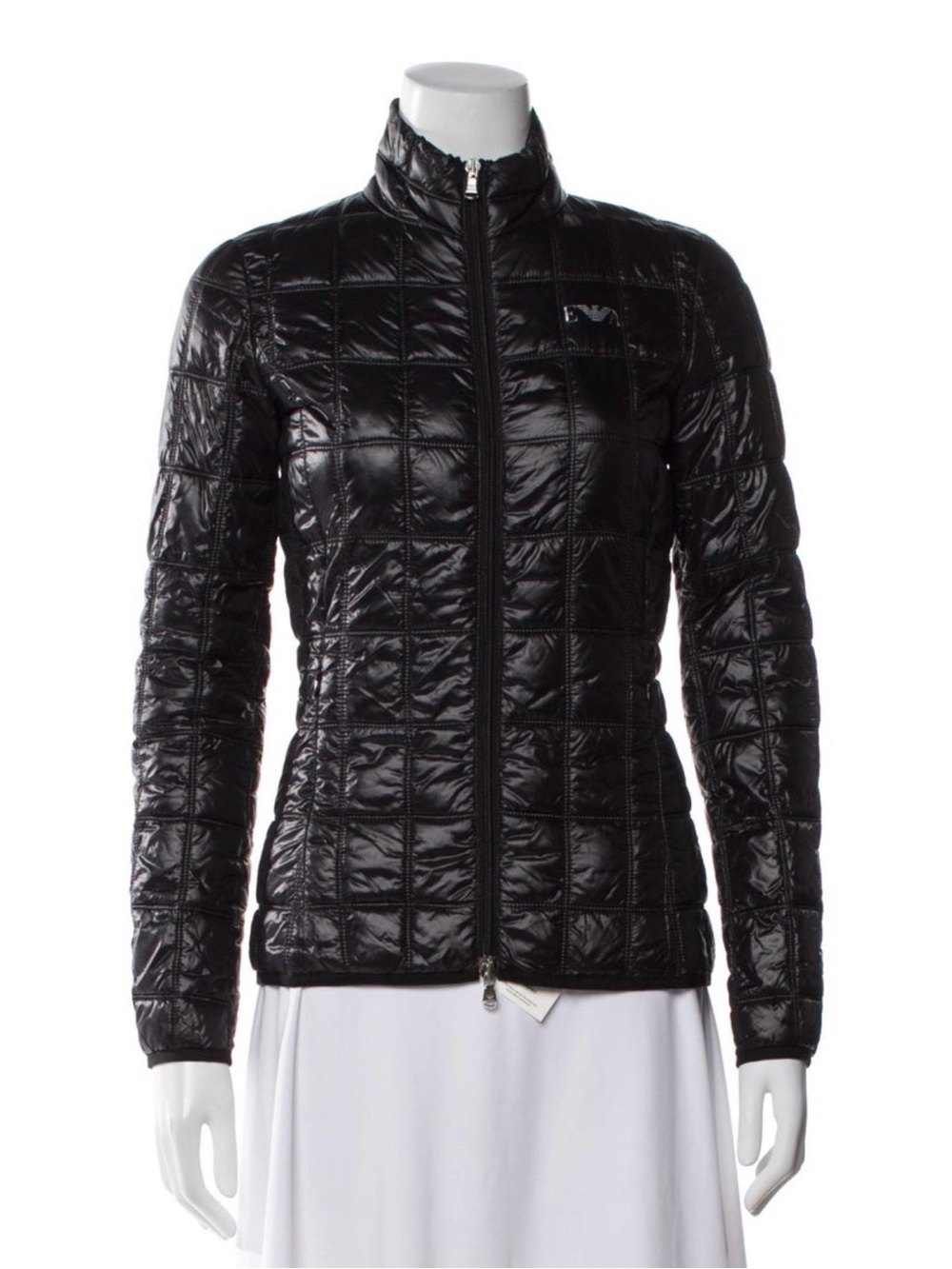 Emporio Armani Black Quilted Shiny Puffer Jacket